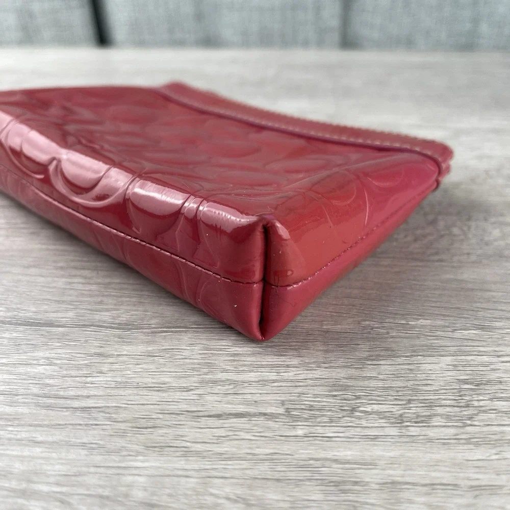 Coach Pink Patent Leather Wristlet Purse Clutch Y2K Shiny Fair